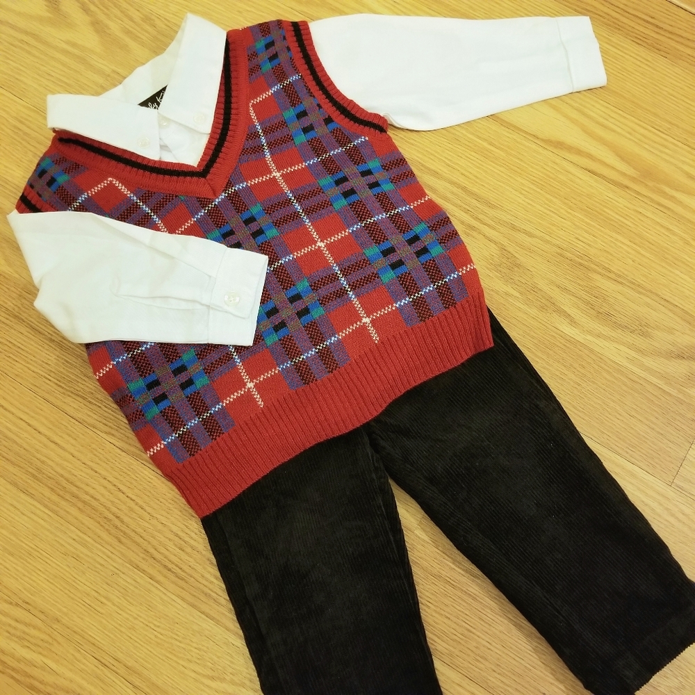 Boys sweater vest outfit